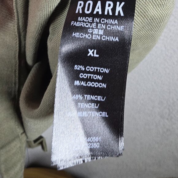 Roark Shirt Mens Size XL Olive Scorpion Of The Sahara Button Down Camp Collar - Picture 9 of 11